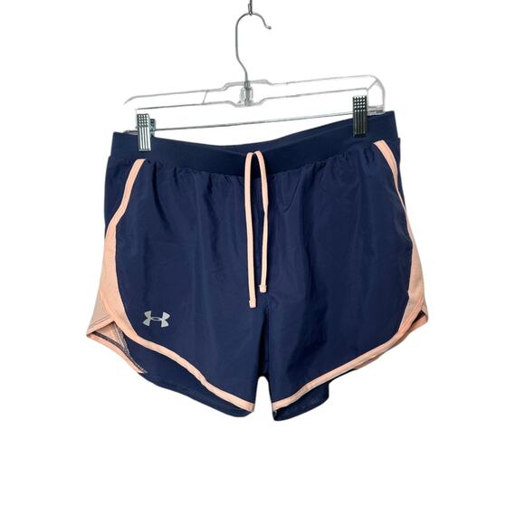 Under Armour Heat Gear Loose Fit Blue & Pink Women's Shorts Size Medium - Picture 2 of 6